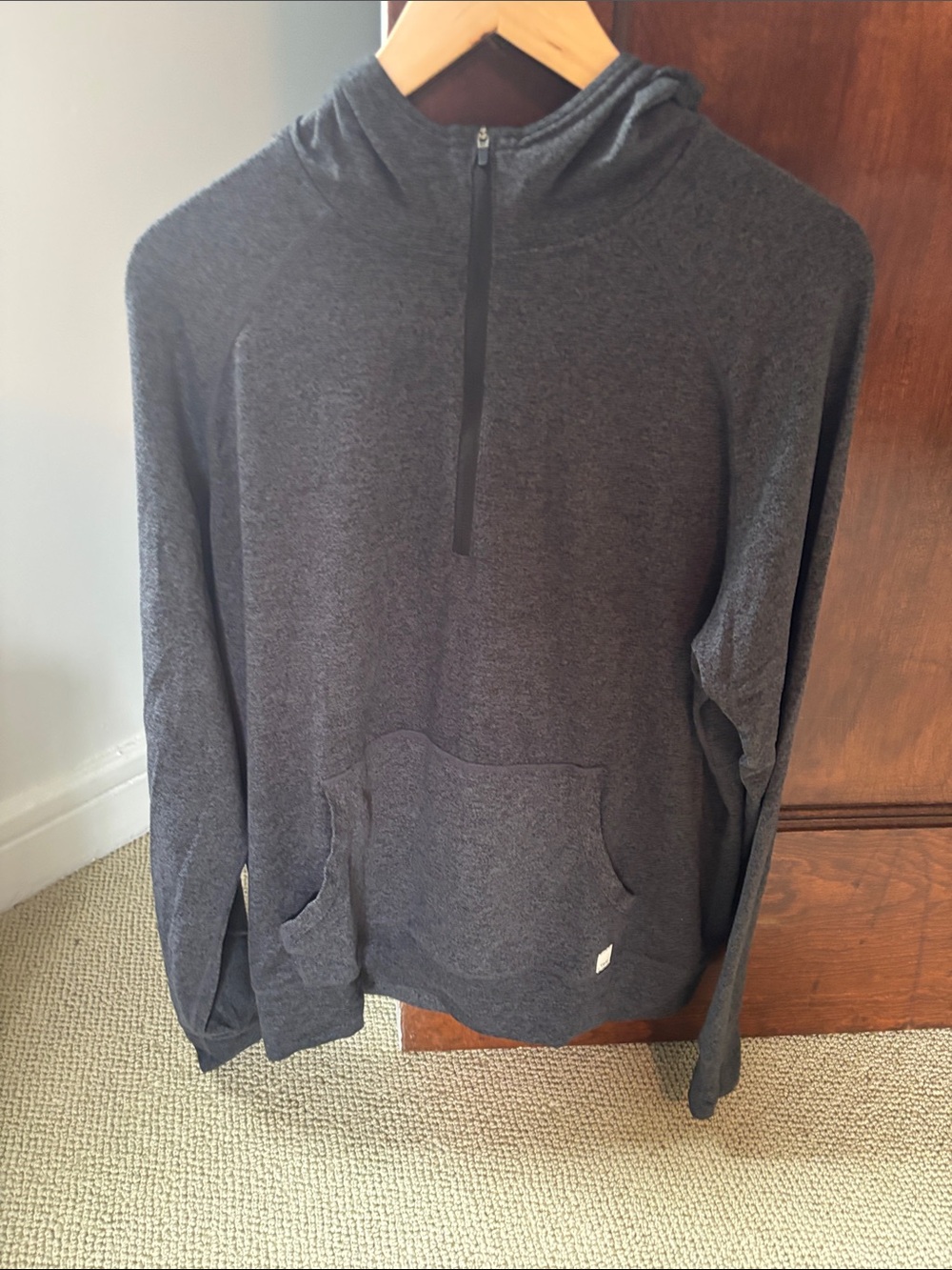 Vuori Dark Heather Charcoal Half-Zip Hoodie